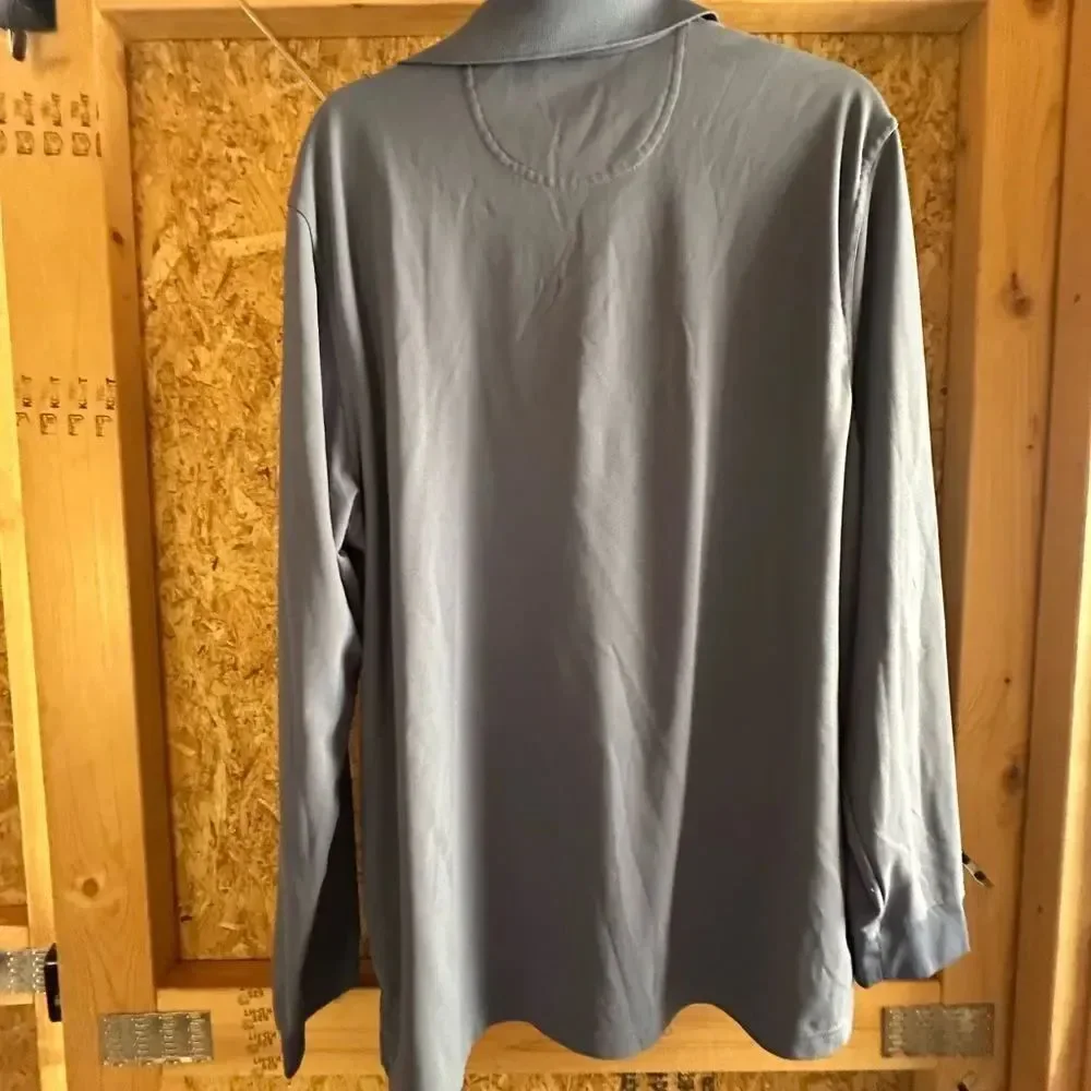 Greg Norman Collection Blue Long Sleeve Polo Shirt